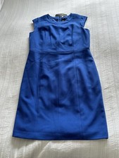 Paul Costelloe BNWT Blue Crepe Sleeveless Shift Dress Size 16 Smart Work Party
