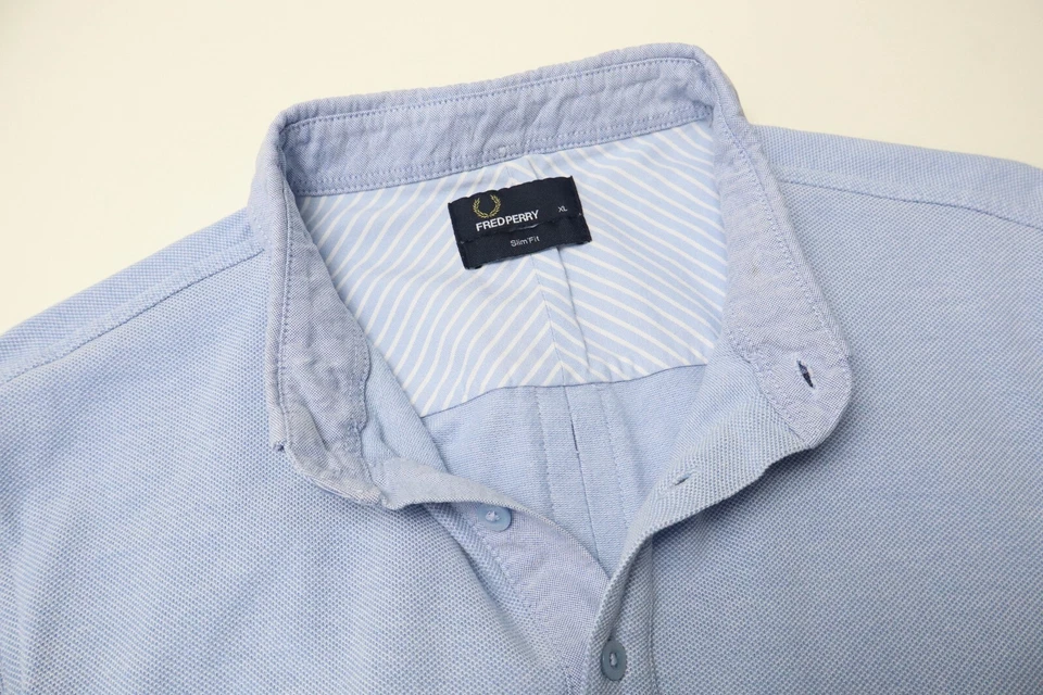 Fred Perry Slim Fit Camiseta Hombre XL Manga Corta Medio Botón Cuello de Polo - Imagen 4 de 4