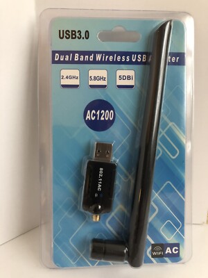 Dual Band Wireless USB Adapter WIFI Network AC1200