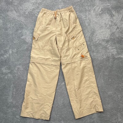 VTG One Tough Brand Pants Boys 14/16 Beige OTB Convertible Cargo Pocket y2k 90s