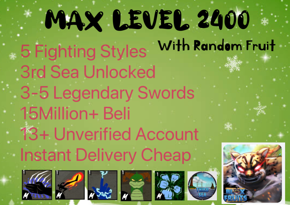 Roblox Blox Fruits Random Max Level Account read Desription 