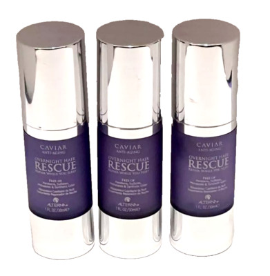 Alterna Caviar Anti-Aging Overnight Hair Rescue Repair While You Sleep 1 Oz 3pk