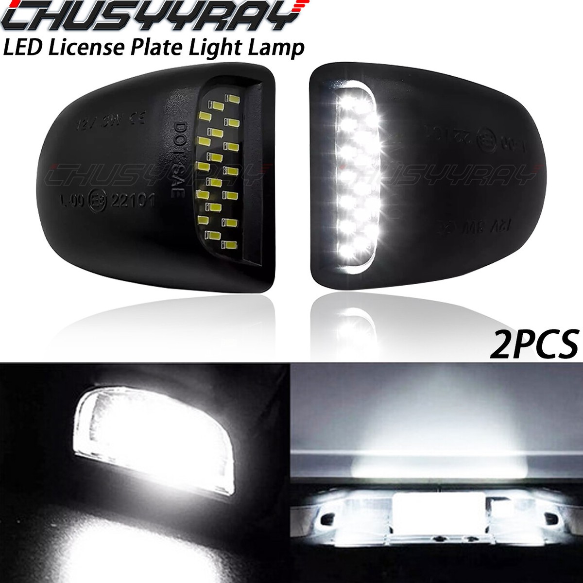 2-Pack LED License Plate Lights For Chevy Silverado, GMC Sierra, Cadillac Trucks