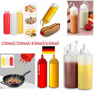 6-24oz Kunststoff Squeeze Flasche Condiment Dispenser Ketchup Senf Sauce klare