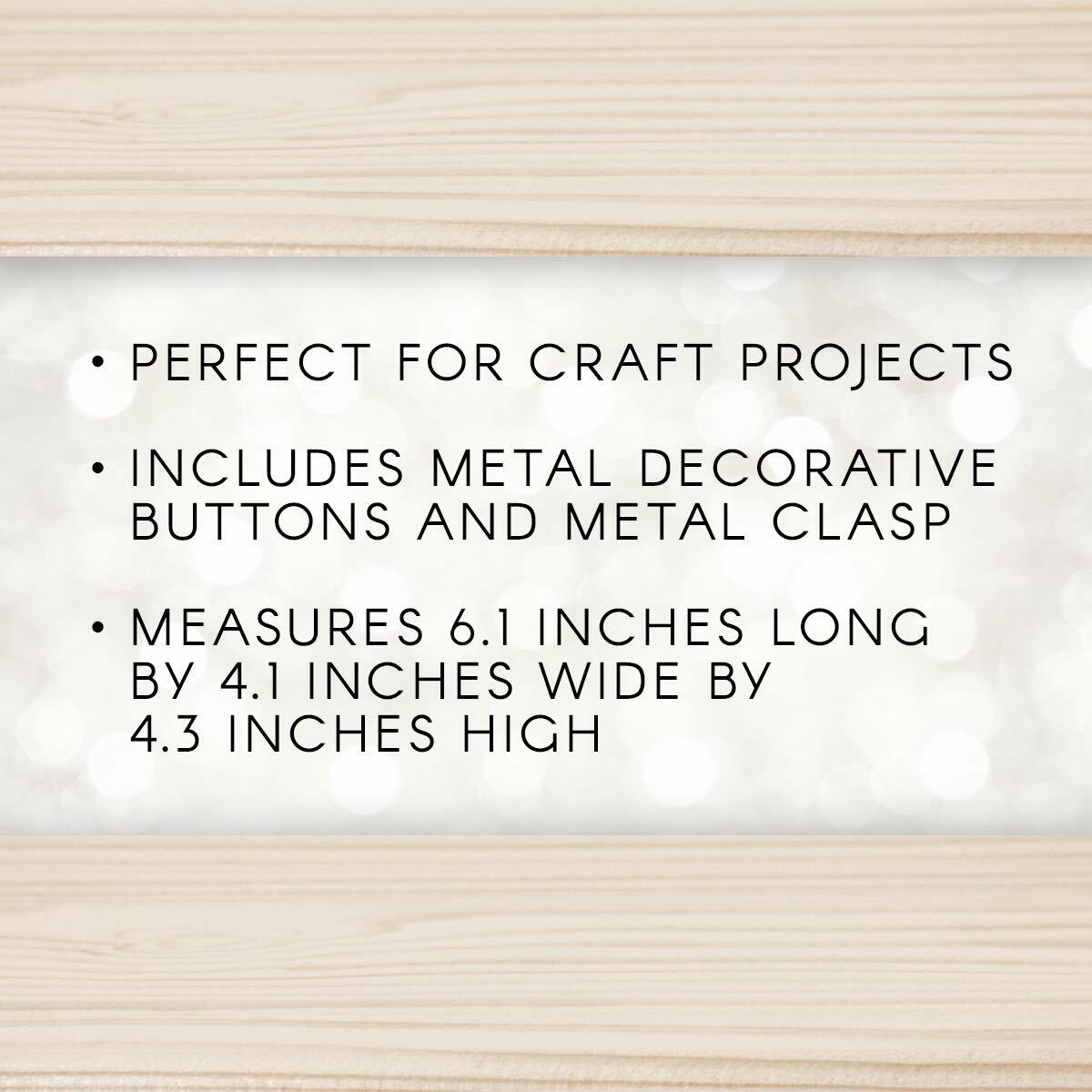 Darice Wood Chest Hinged with Clasp 6.1 x 4.1 x 4.3-Inch