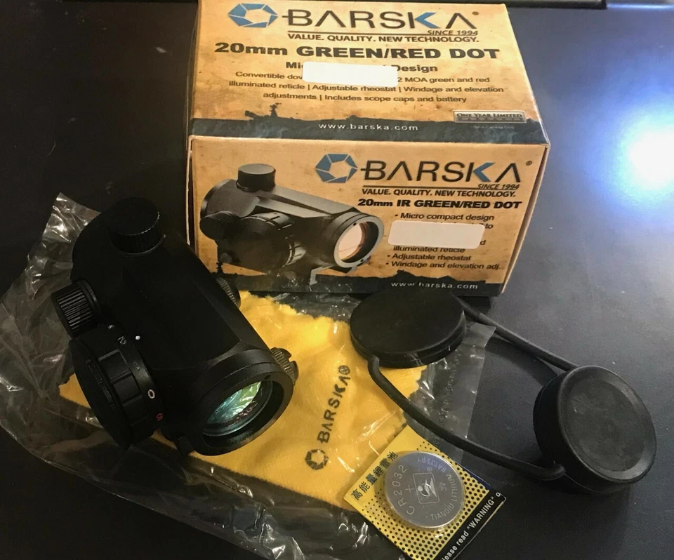BARSKA 1x 20 毫米双安装瞄准镜带 Dovetail/Weaver 底座 - 红/绿点 — 第 3/4 张图片