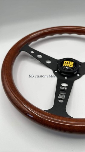 Volante MOMO Heritage Indy nero venatura del legno 350 mm - Foto 3 di 5