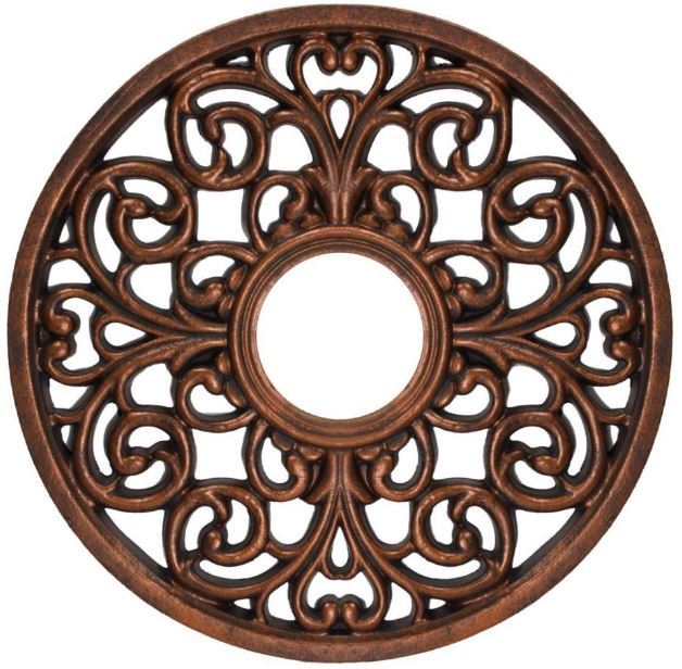 Filigree Scroll Ornate Gold Cream Round Ceiling Medallion 59 Dia