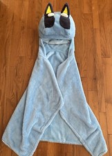Bluey Hooded Blue Blanket Kids' Soft Plush Hood Throw Costume 30x48"
