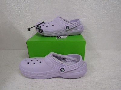 lavender lined crocs size 9