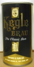 KEGLE BRAU BEER, ss CAN with Barrel & Stein, Cold Spring MINNESOTA Grade 1+ 1986