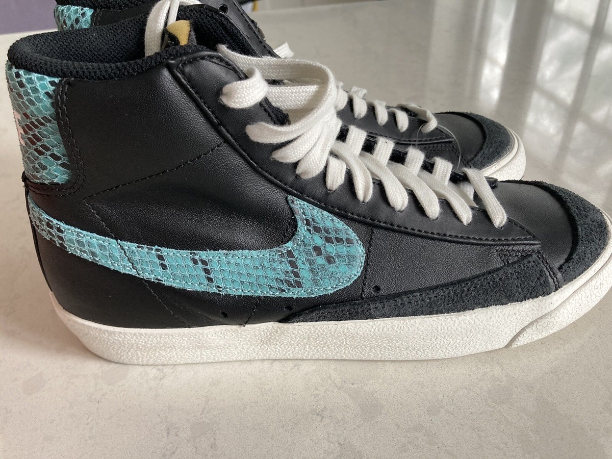 NIKE BLAZER MID '77 VNTG WE REPTILE Snakeskin Black/Aqua UK