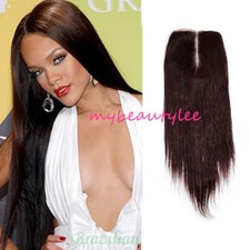 Lace Top Closure 100 Brazilian Virgin Remy Human Hair 4"x4" Straight Hair Brown