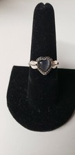 Sterling Silver Heart Ring with Heart Stone sz 8
