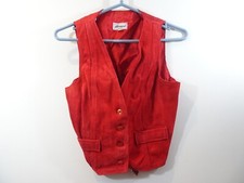Vintage Red Suede Leather Vest Harmal Size M Cowgirl Boho Western
