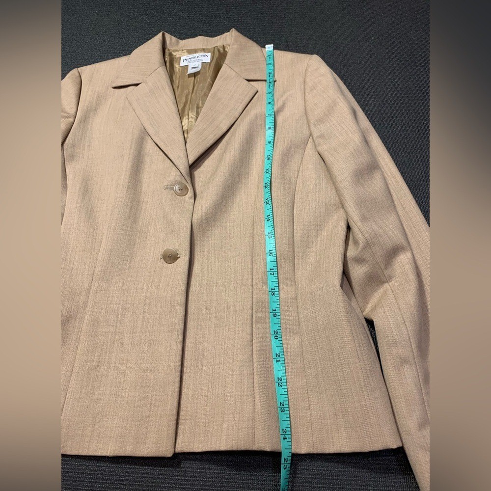 Pendleton 100% Virgin Wool 2 Button Tan Jacket Si… - image 2