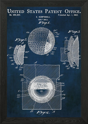 Patentzeichnung für e kemps gerahmtes Wandbild Poster Leinwanddruck Bild