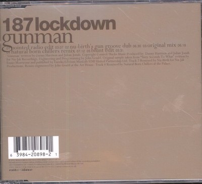 187 Lockdown Gunman CD Single UK Eastwestdance 1997 EW140CD VG+ Hülle EX