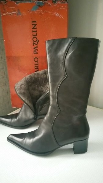 Women Vitto Rossi Boots Black Leather 39 #N6IL