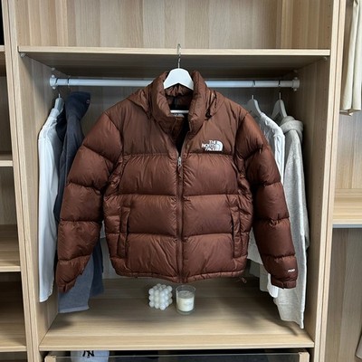 The North Face Nuptse Womens Down Puffer Jacket 700 Size L Brown Genuine  TNF UK