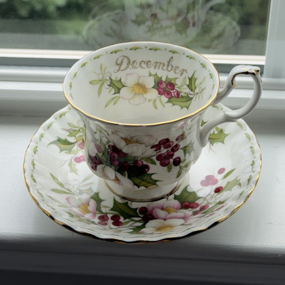 Royal Albert Flower of the Month December Tea Cup & Saucer Bone China