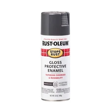 Rust Oleum Protective Enamel Spray Paint 12 Ounce Charcoal Gray Gloss Finish