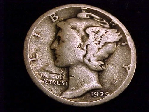 1929-D Mercury Dime, nearly Good  Grade.