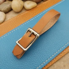 Tan English Bridle Leather Vintage Pocket Watch Fob Strap & Premium Solid Buckle