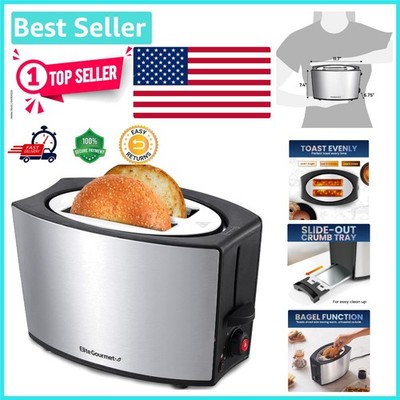 Stainless Steel 2-Slice Toaster with Adjustable Browning & Slide-Out Crumb Tray