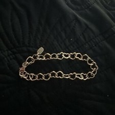 James Avery Heart Link Charm Bracelet Size Large 925 Sterling Silver