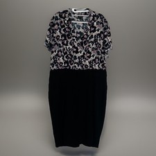 Torrid Black and White Animal Print Short Sleeve Collared Pencil Mini Dress SZ 2