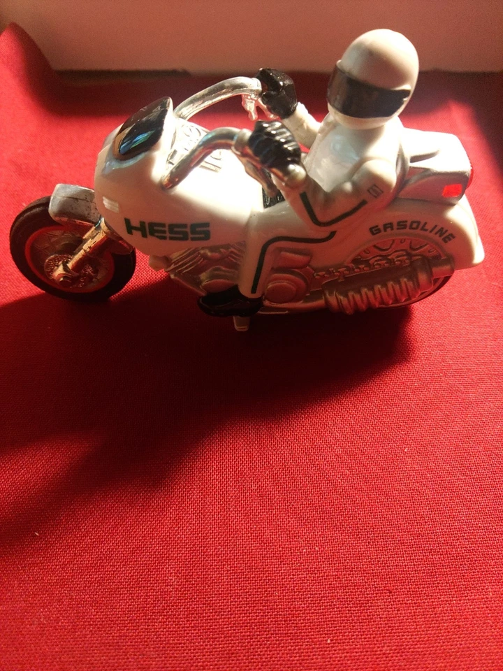 2007 Small Hess Gasoline Rev and Go Motorcycle with Driver.  Works well - Image 3 of 4