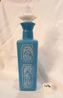 Vtg Jim Beam Whiskey Decanter 1965 Blue & White Milk glass W/ Cork & Stopper