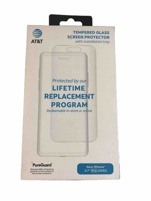 AT&T PureGuard Tempered Glass Screen Protector for iPhone 12 / 12 Pro / 11 / XR