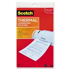 Scotch Menu Size Thermal Laminating Pouches, 3 mil, 8 1/2 x 14, 20/Pack
