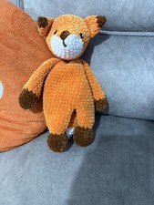 Handmade Crochet Fox Baby Toddler Comforter / Blanket - Soft Chenille