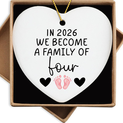 First Time Dad Mom Gifts in 2026 We Become a Family of Four Christmas Tree Decor