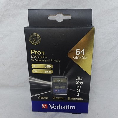 Verbatim 49197 64GB PRO+ SDXC UHS-I Digital Memory Card SD Card