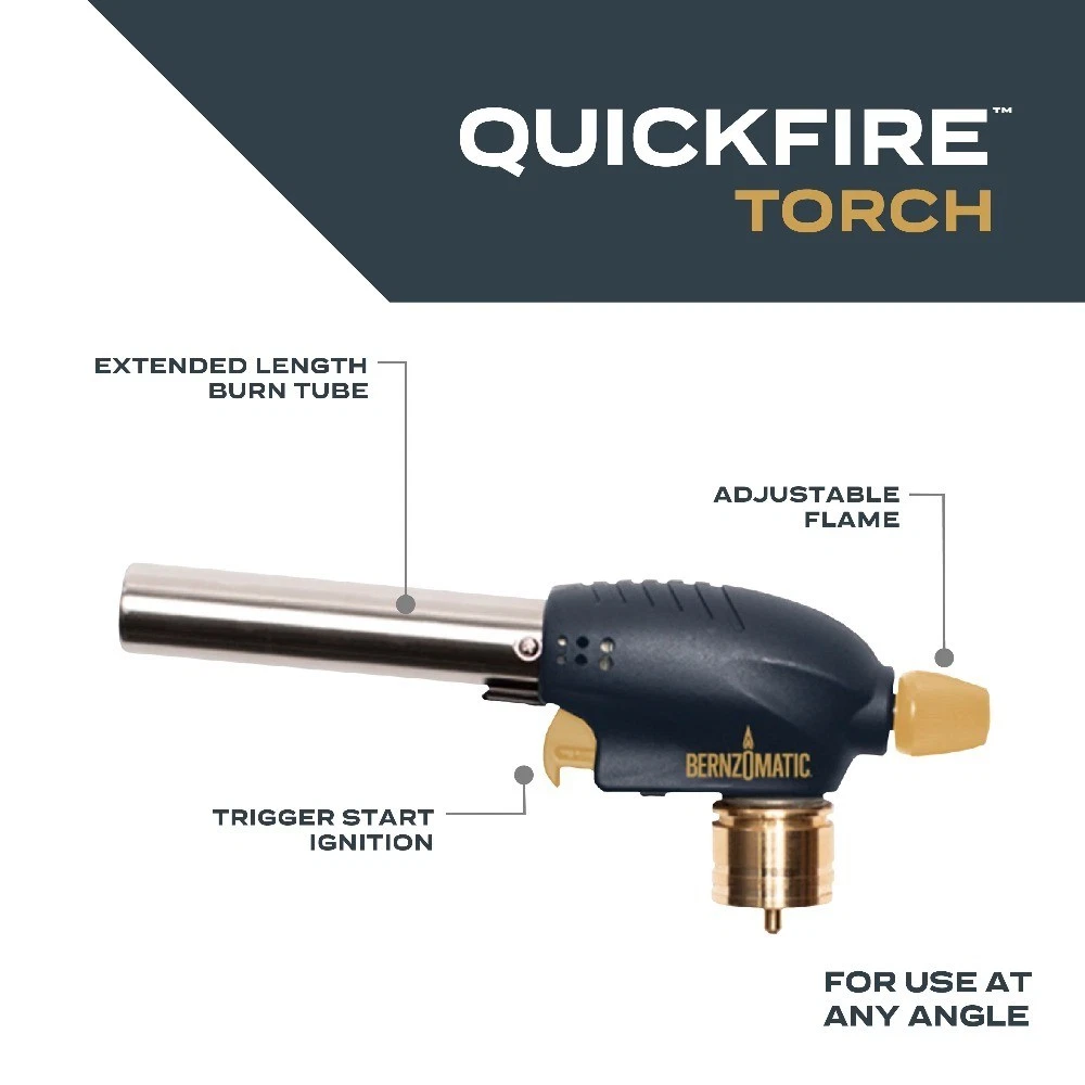 Quickfire Propane Torch Gun with Trigger-Start Ignition, Adjustable Flame - thumbnail 4