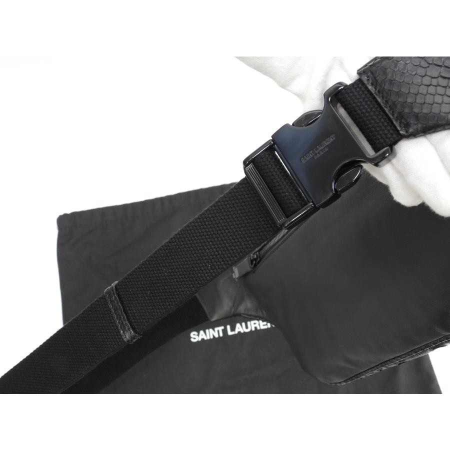 Saint Laurent BodyBag Tracolla City Pelle Nero Bum Bag Uomo con Borsa Portaoggetti