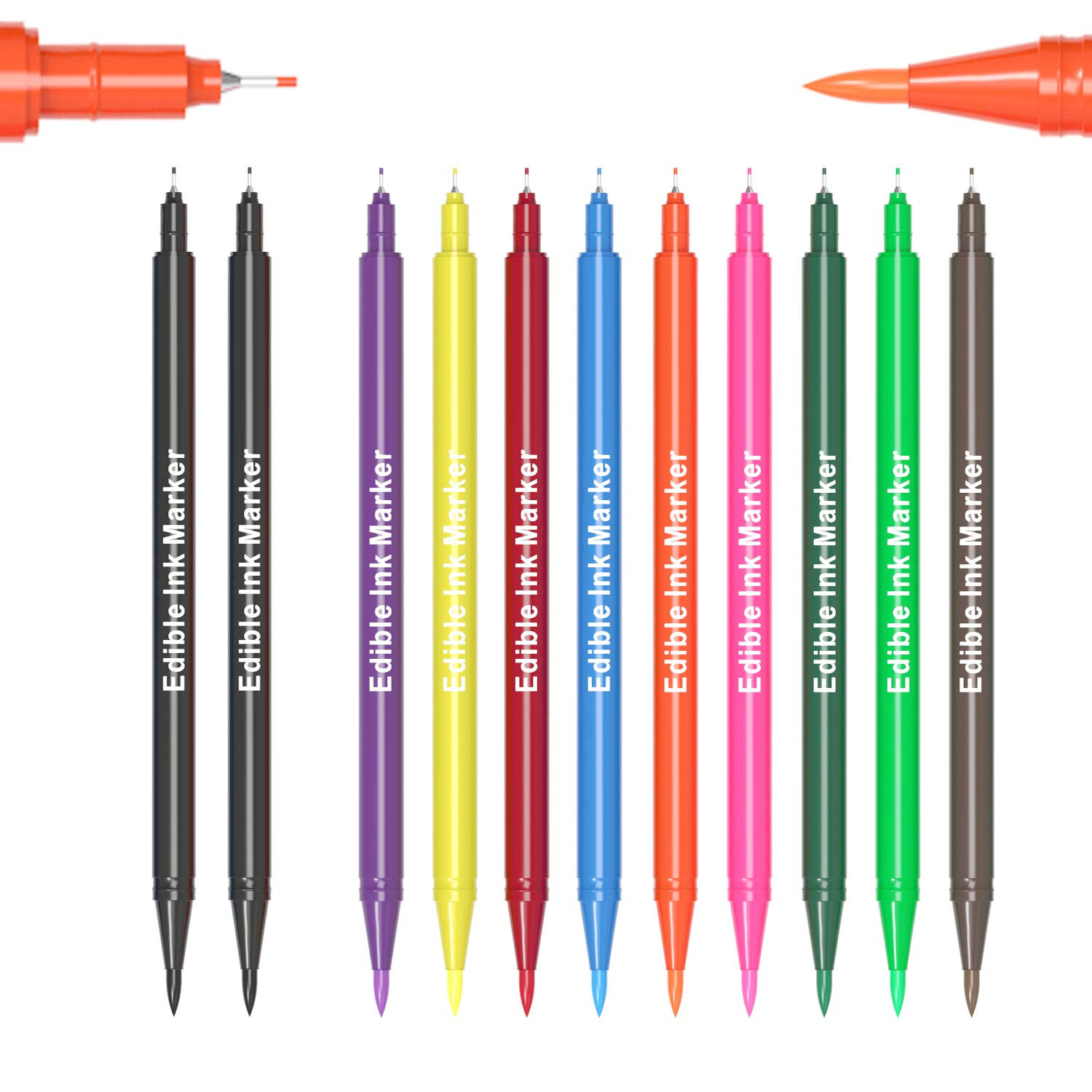 Edible Markers, 11Pcs Ultra Fine Tip(0.5Mm) Food Coloring Pe