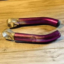 Gary Fisher Purple 3DV Anodized MTB Bar Ends Curved Short Reach Faded