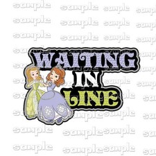 Disney WAITING IN LINE kgk Premade Scrapbook Page Paper Piece die cut