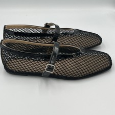 Journee Casha Mesh Slip-On Square Toe Flats Women s Sz 10 Black