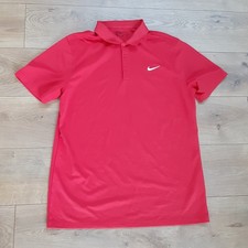 Nike Drifit Golf Mens Large Red Polo Shirt Short Sleeve Standard Fit