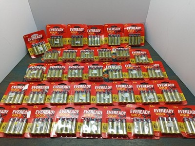 Eveready Gold AA Batteries 4 Pack 8 Pack Assortment NIP ~ 180 Count ~ 2031+ Date