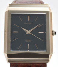 [Exc+5] Citizen Exceed 4-795725 Black Quartz Men's New Battery Watch from JAPAN
