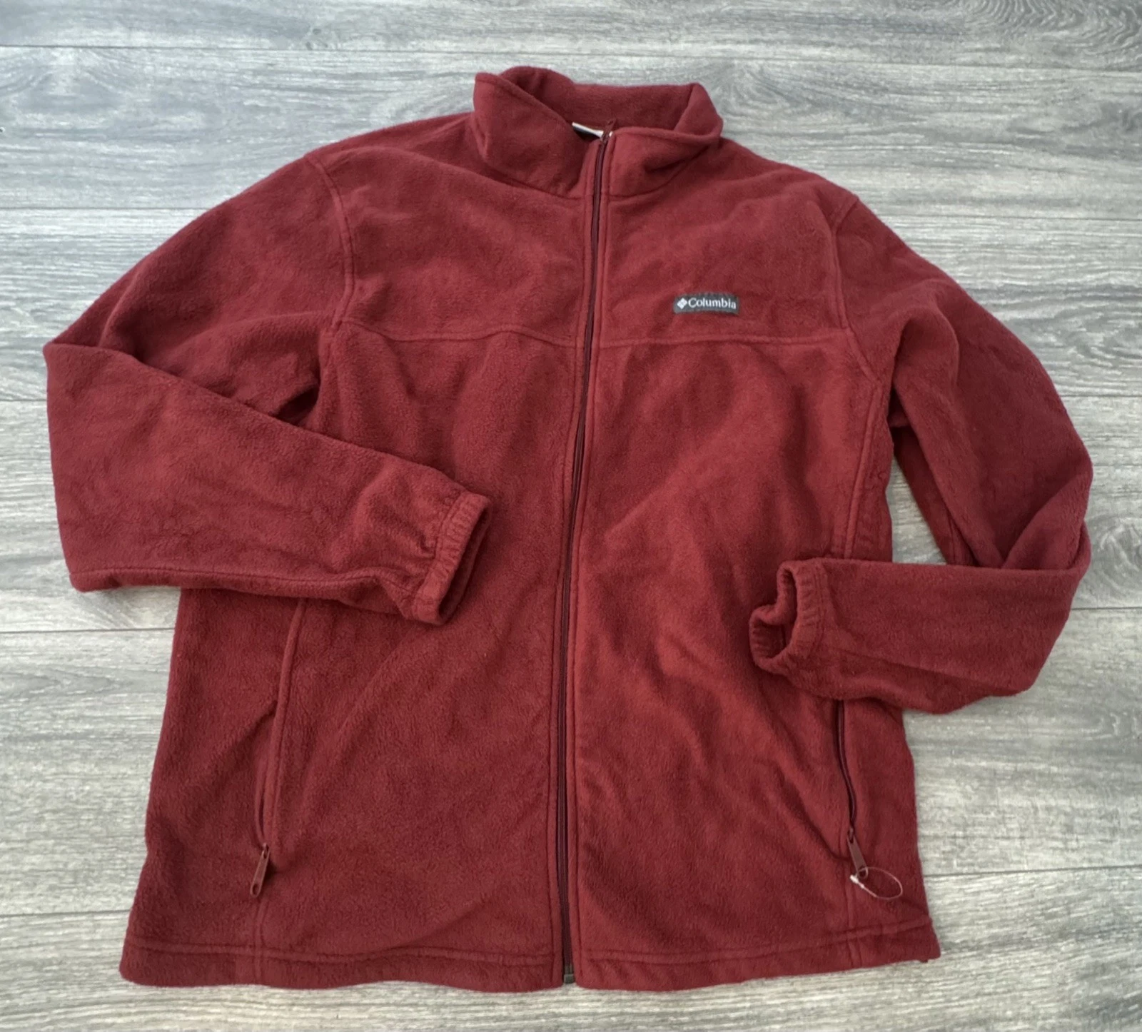 Columbia Jacket Mens XXL Red Full Zip Fleece Outdoors Hiking