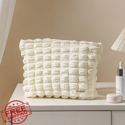 Purbert Bubble Cloud Makeup Bag Off-White Travel Cosmetic Pouch