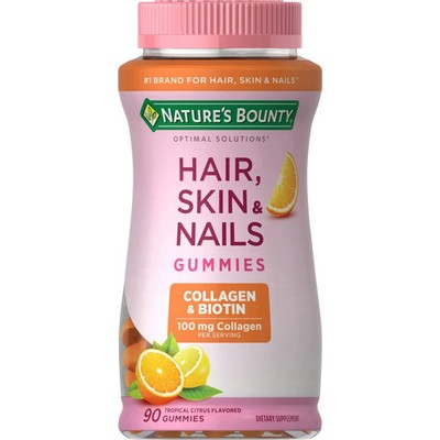 Nature's Bounty Hair Skin and Nails Vitamin with Collagen and Biotin 90 Count